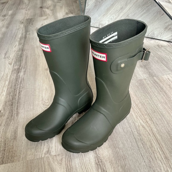 Hunter Shoes - Hunter - Original Short Rain Boots - Olive Leaf Green